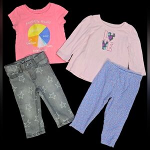 12 Month Girls Long Sleeve Outfit Bundle